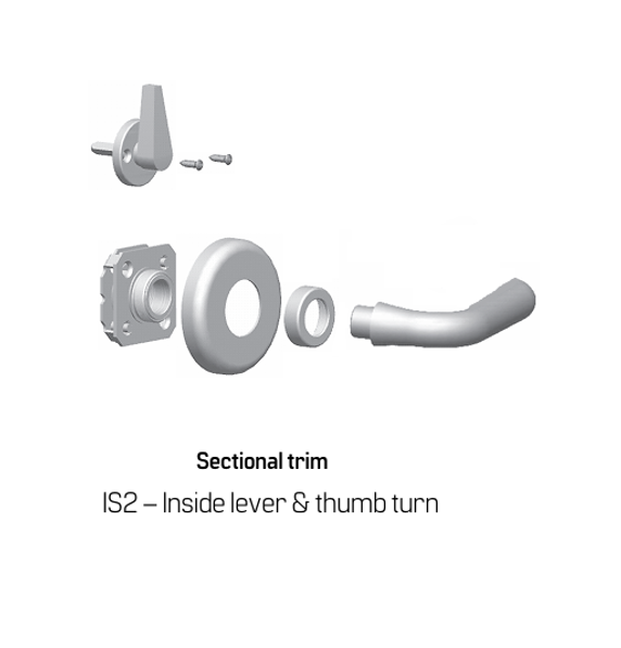 BEST 40HTKIS212H Inside Lever x Turn Trim Kit w/ Solid Tube/No Return Lever Style