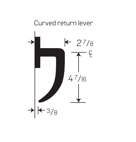 BEST 40HTKIS214H Inside Lever x Turn Trim Kit w/ Curved Return Lever Style