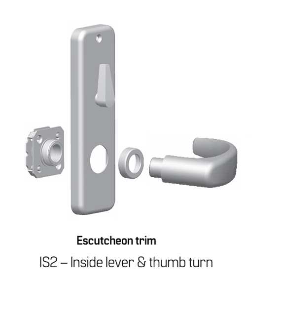 BEST 40HTKIS214J626 Inside Lever x Turn Trim Kit w/ Curved Return Lever and Wrought Trim Style, Satin Chrome Finish