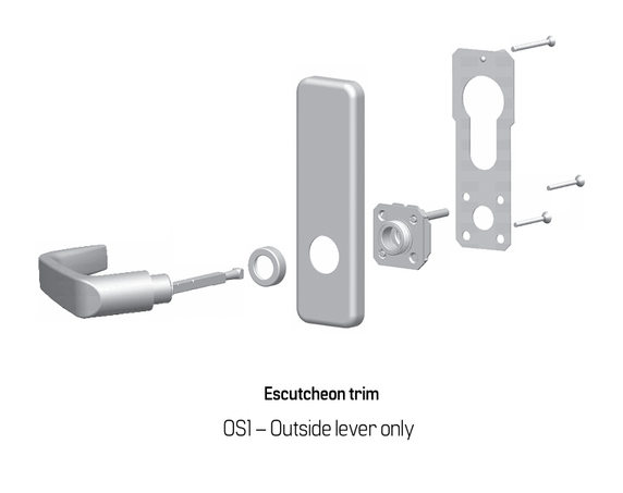 BEST 40HTKOS115J Outside Lever Only Trim Kit w/ Contour/Angle Return Lever and Wrought Trim Style