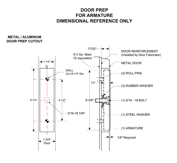SDC 1591U Single Magnetic Sliding Door Lock, 850lbs Holding Force