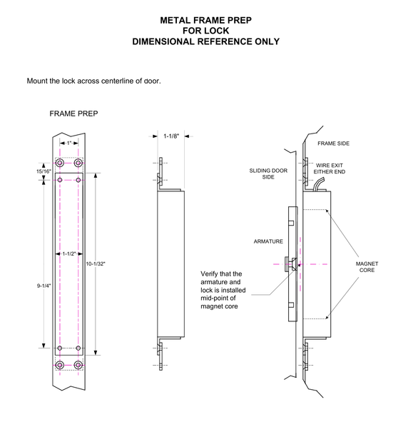 SDC 1591U Single Magnetic Sliding Door Lock, 850lbs Holding Force