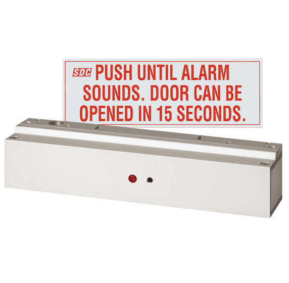 SDC 1581S ExitCheck Mini Delayed Egress EMLock, Satin Aluminum Finish