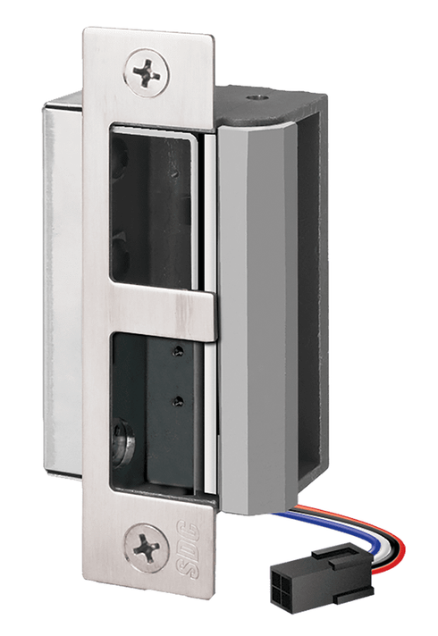 SDC 55-FU Uniflex Heavy Duty Electric Strike for Mortise Locks w/ Deadbolt, Satin Stainless Steel Finish