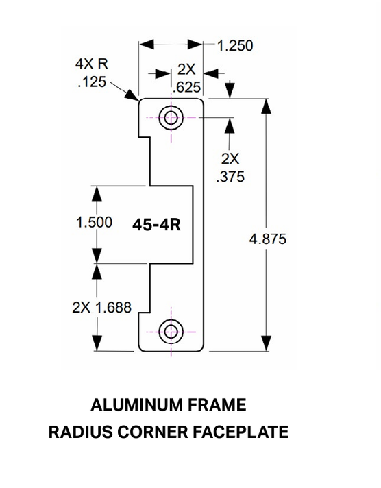 SDC 45-4RV Electric Strike w/ 4-7/8" Radius Corner Faceplate