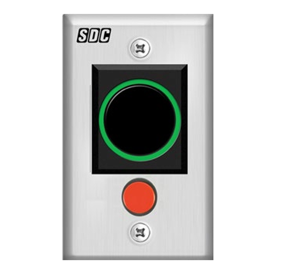 SDC 474MU Single Gang No Touch Sensor w/ Manual Override Button, Satin Stainless Steel Finish