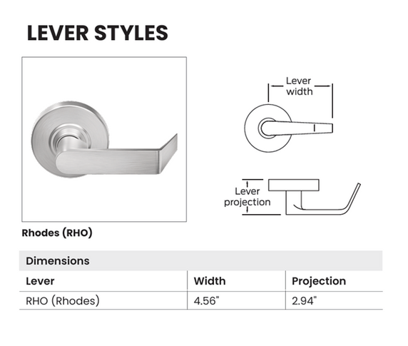 Schlage PC10 RHO Grade 1 Passage Cylindrical Lock, Rhodes Style