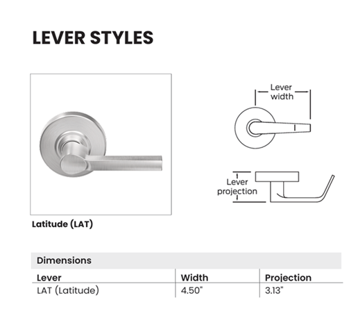Schlage PC50 LAT Grade 1 Entrance/Office Cylindrical Lock, Latitude Style