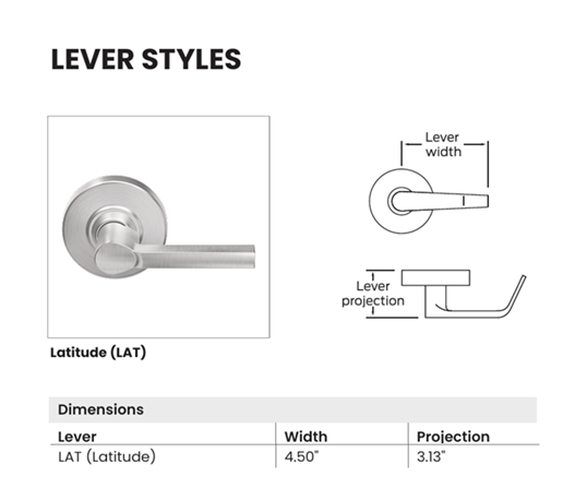 Schlage PC50 LAT Grade 1 Entrance/Office Cylindrical Lock, Latitude Style
