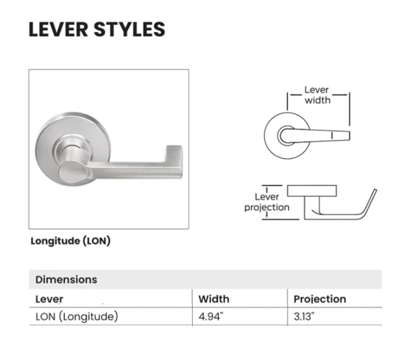 Schlage PC80 LON Grade 1 Storeroom Cylindrical Lock, Longitude Style