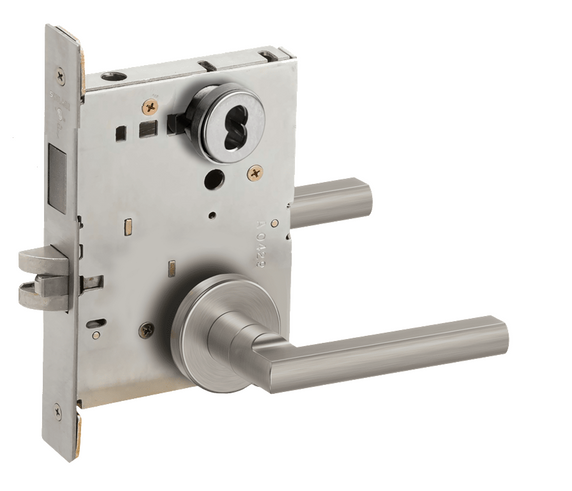 Schlage L9465J LATA Closet/Storeroom Mortise Lock with Deadbolt, FSIC Less Core w/ Latitude Lever and A Rose