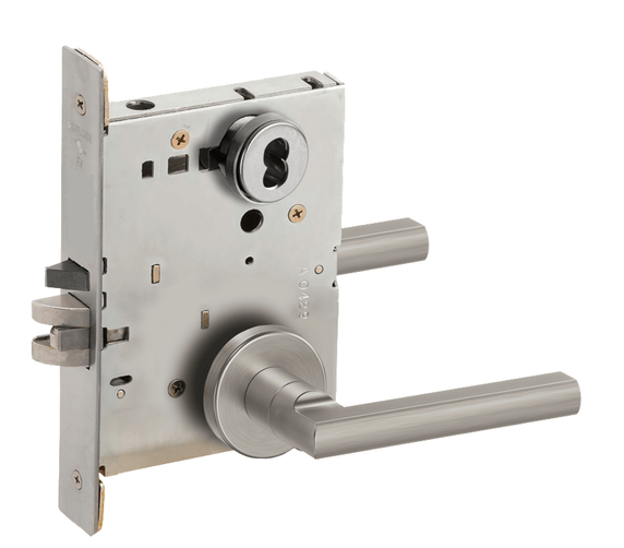 Schlage L9060B LATA Apartment Entrance Mortise Lock, SFIC Prep Less Core w/ Latitude Lever and A Rose