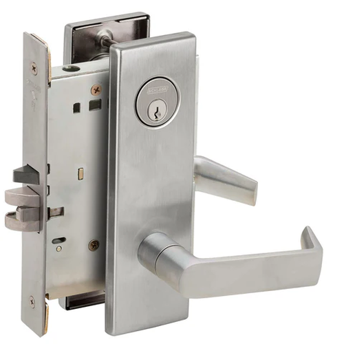 Schlage L9466P LATA Store/Utility Room Mortise Lock with Deadbolt, Conventional Cylinder w/ Latitude Lever and A Rose