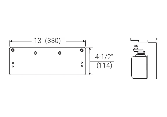 Accentra (Yale) 3158 Exposed-Back/Narrow Top Rail Drop Plate for 3301 and 3501 Series