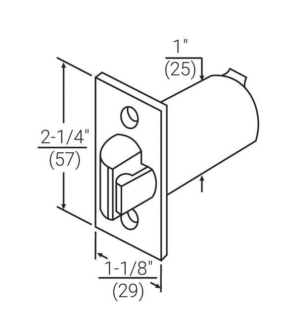 Accentra (Yale) 694 626 Deadlatch w/ 2-3/4" Backset, 1/2" Throw, for 4700LN, 5400LN Series, Satin Chrome Finish
