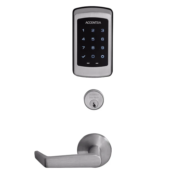 Accentra (Yale) AUR-NTM628-NR Nextouch Sectional Mortise Lock, Capacitive Touchscreen Keypad, Deadbolt w/ Cylinder Override
