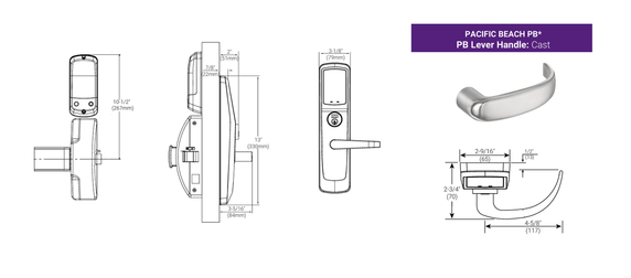 Accentra (Yale) PB-NTT623-NR 626 NexTouch Exit Trim, Touchscreen Keypad, w/ Cylinder Override, Satin Chrome Finish