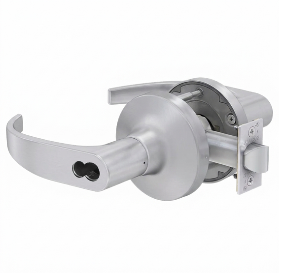 Falcon TM581J QUA Storeroom Lever Lock, w/ Schlage FSIC Prep, Quantum Style