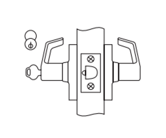 Corbin Russwin CL3155 NZD 626 M08 Grade 1 Classroom Cylindrical Lever Lock Accepts Small Format IC Core (SFIC) Satin Chrome Finish