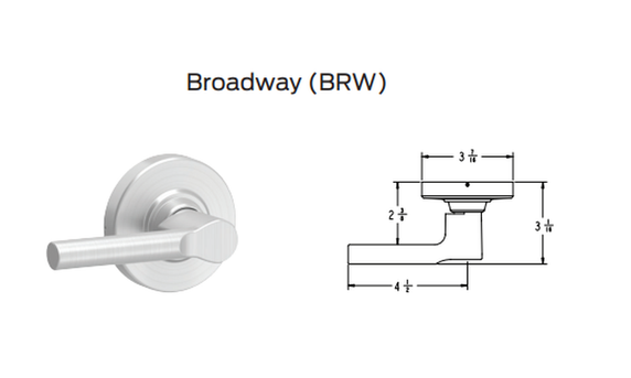 Schlage ND50BD BRW - Heavy Duty Entrance/office Lever Lock - Accepts small format IC core