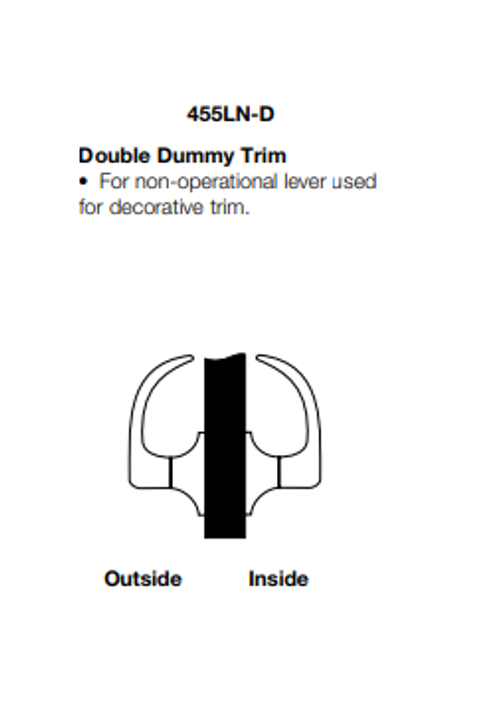 Yale AU455LN-D Grade 1 Double Dummy Lever Trim