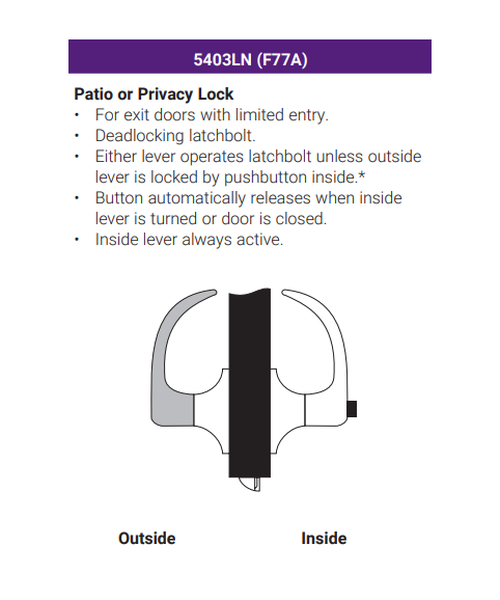 Accentra (Yale) AU5403LN Grade 1 Patio Lever Lock