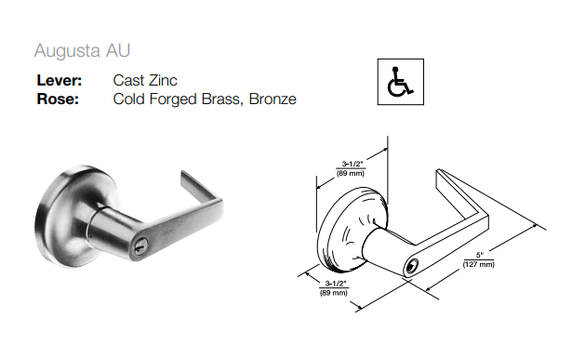 Yale AU355LN Grade 2 Dummy Lever Trim