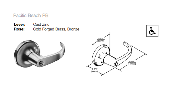 Yale PB355LN Grade 2 Dummy Lever Trim