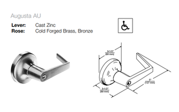 Accentra (Yale) AU355LN-D Grade 2 Double Dummy Lever Trim