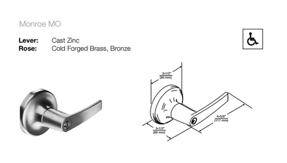 Accentra (Yale) MO5302LN Grade 2 Privacy Lever Lock
