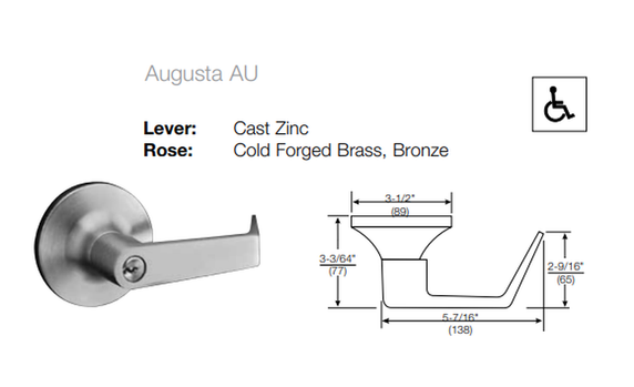 Accentra (Yale) AU5439LN Grade 1 Communicating Storeroom Cylindrical Lever Lock