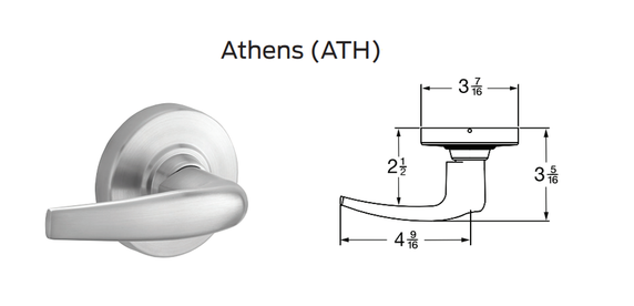 Schlage ND91JD ATH Vandlgard Heavy Duty Entrance/office Lever Lock, Accepts large format IC core