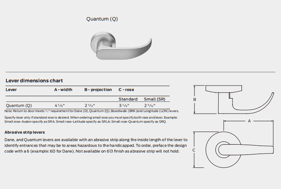 Falcon W511PD Q Entry/office Cylindrical Lever Lock, Quantum Style