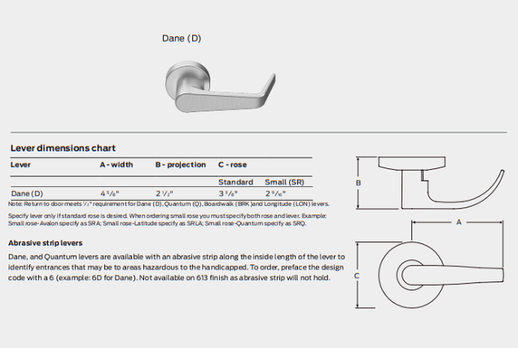 Falcon W581PD SRD Storeroom Cylindrical Lever Lock, w/ Small Rose, Dane Style