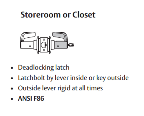 Sargent 28-11G04 LL Storeroom T-Zone Cylindrical Lever Lock