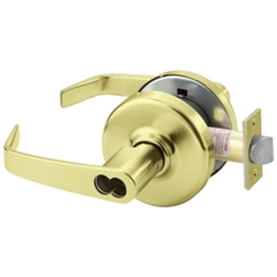 Corbin Russwin CL3172 NZD 606 M08 Grade 1 Apartment, Exit or Public Toilet Cylindrical Lever Lock, Accepts Small Format IC Core (SFIC), Satin Brass Finish