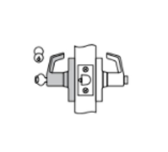 Corbin Russwin CL3175 NZD 626 M08 Grade 1 Corridor/Dormitory Vandal Resistance Cylindrical Lever Lock, Accepts Small Format IC Core (SFIC), Satin Chrome Finish