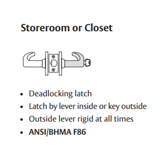 Sargent 60-10XG04 LB Storeroom Cylindrical Lever Lock, Accepts Large Format IC core (LFIC)