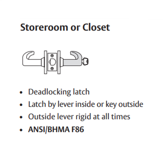 Sargent 60-10XG04 LP Storeroom Cylindrical Lever Lock, Accepts Large Format IC core (LFIC)