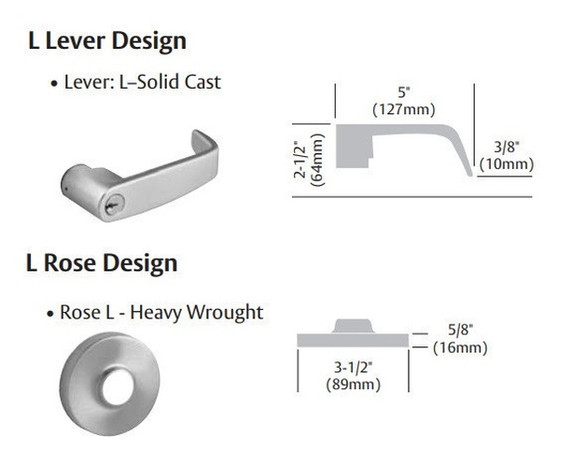 Sargent 60-10XG16 LL Classroom, Security, Apartment, Exit, Privacy Cylindrical Lever Lock, Accepts Large Format IC core (LFIC)
