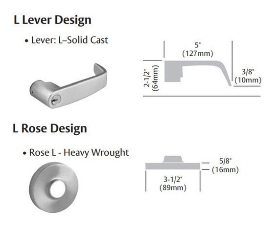 Sargent 70-10XG24 LL Entrance or Office Cylindrical Lever Lock, Accepts Small Format IC Core (SFIC)