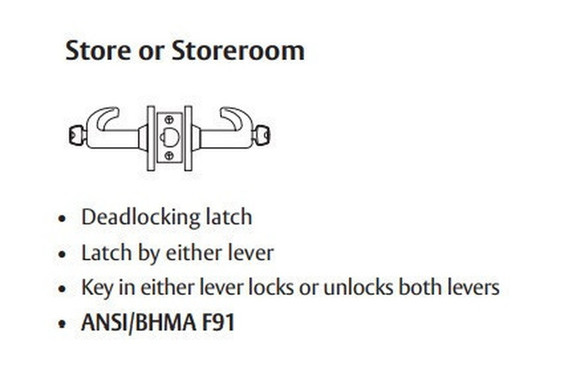Sargent 70-10XG26 LB Store or Storeroom Cylindrical Lever Lock,  Accepts Small Format IC Core (SFIC)