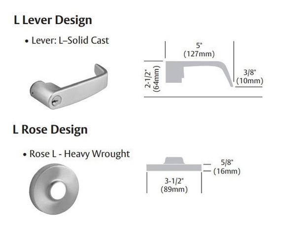 Sargent 70-10XG54 LL Corridor Cylindrical Lever Lock, Accepts Small Format IC Core (SFIC)