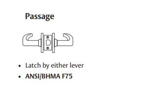 Sargent 28-10U15 LJ Passage Lever Set