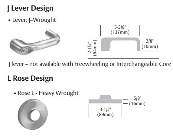 Sargent 28-10U15 LJ Passage Lever Set