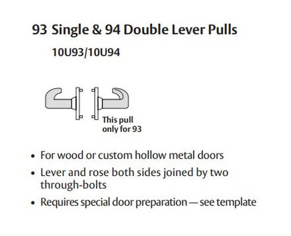 Sargent 10XU93 LB Single Lever Pull