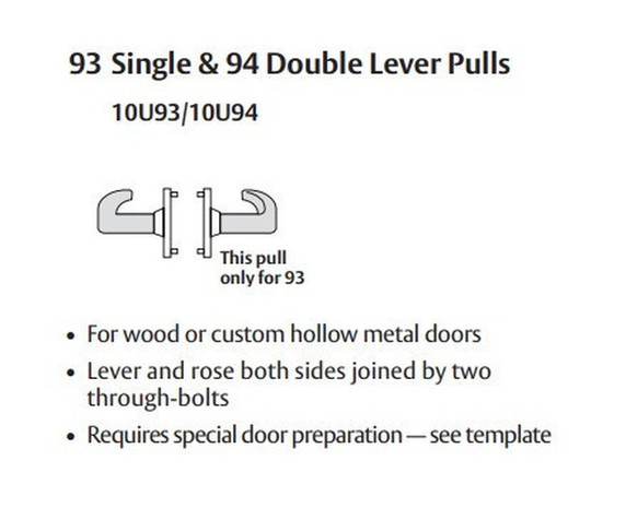 Sargent 10XU94 LB Double Lever Pull