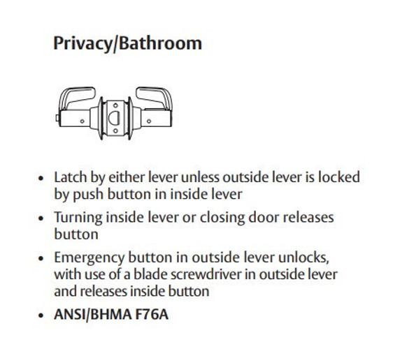 Sargent 28-10U65 LJ Privacy/Bathroom Lever Set