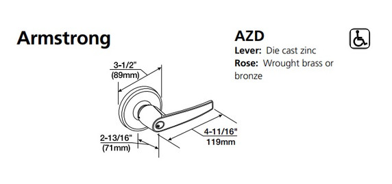 Corbin Russwin CL3357 AZD Extra Heavy-Duty Storeroom or Closet Cylindrical Lever Lock