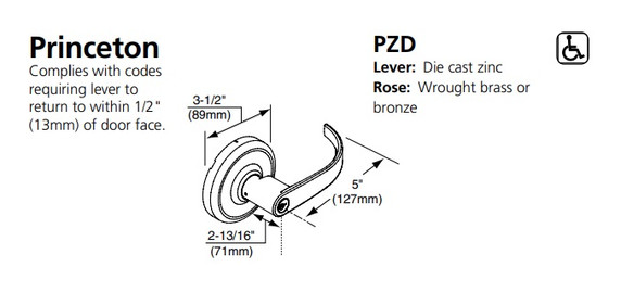 Corbin Russwin CL3320 PZD Extra Heavy-Duty Privacy Lever Lockset